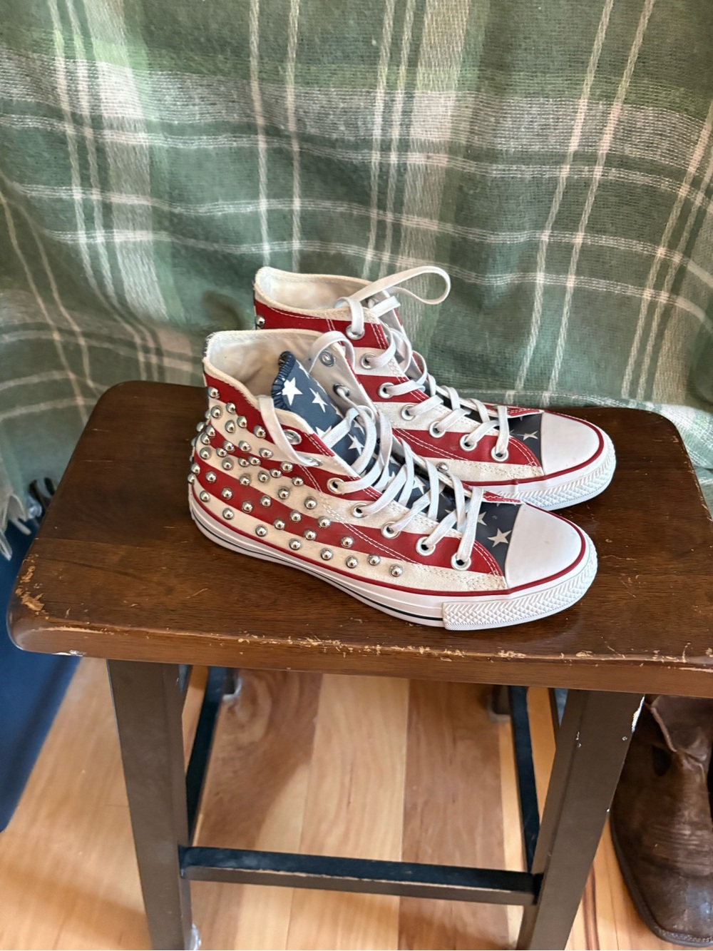Converse Americana stud Red, White & Blue Star-Stud High-Top Sneakers